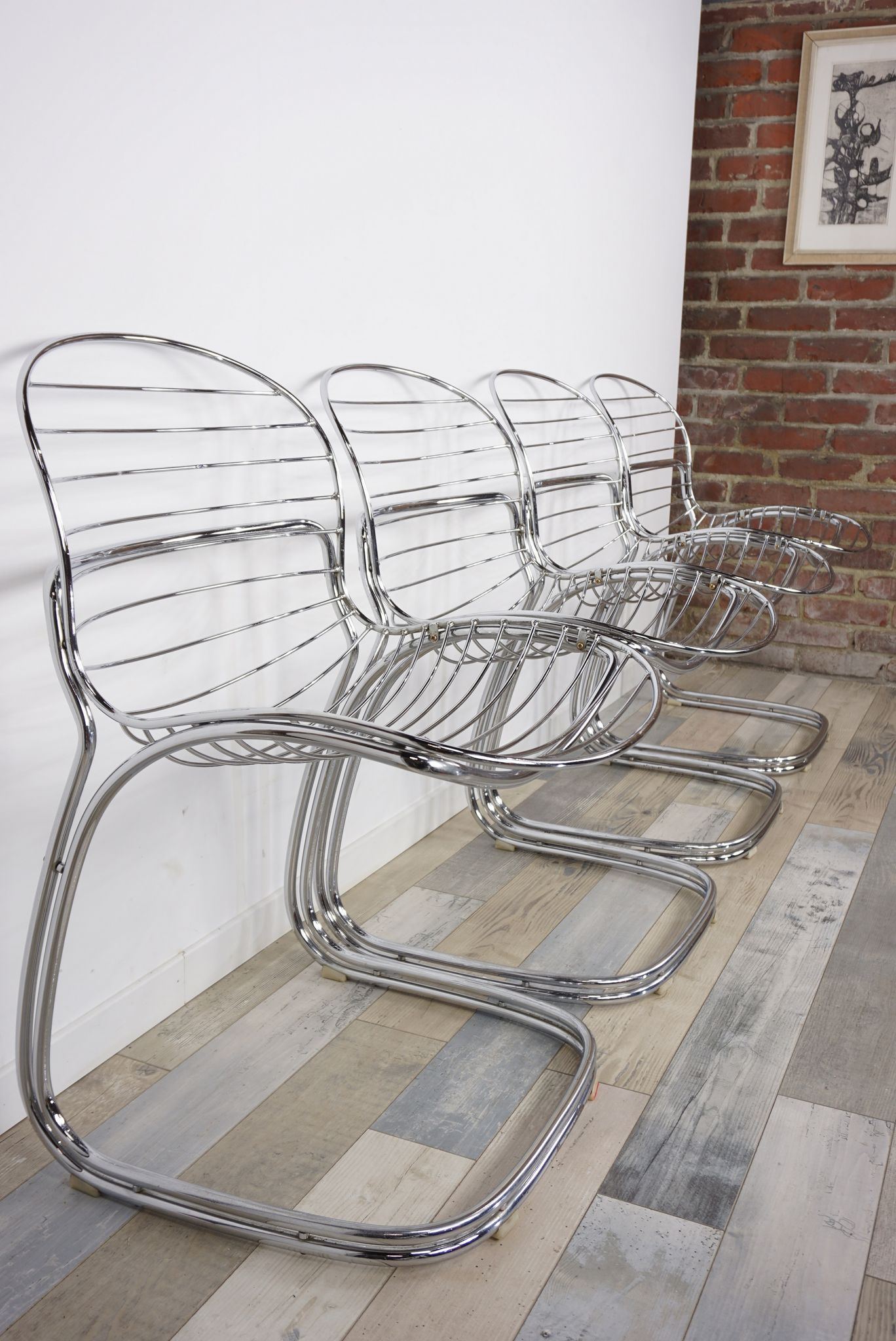 Set of 4 chairs Sabrina Italian design of the 1970s Gastone Rinaldi