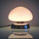 Bedside lamp in white opaline and chromed metal, 70s-80s