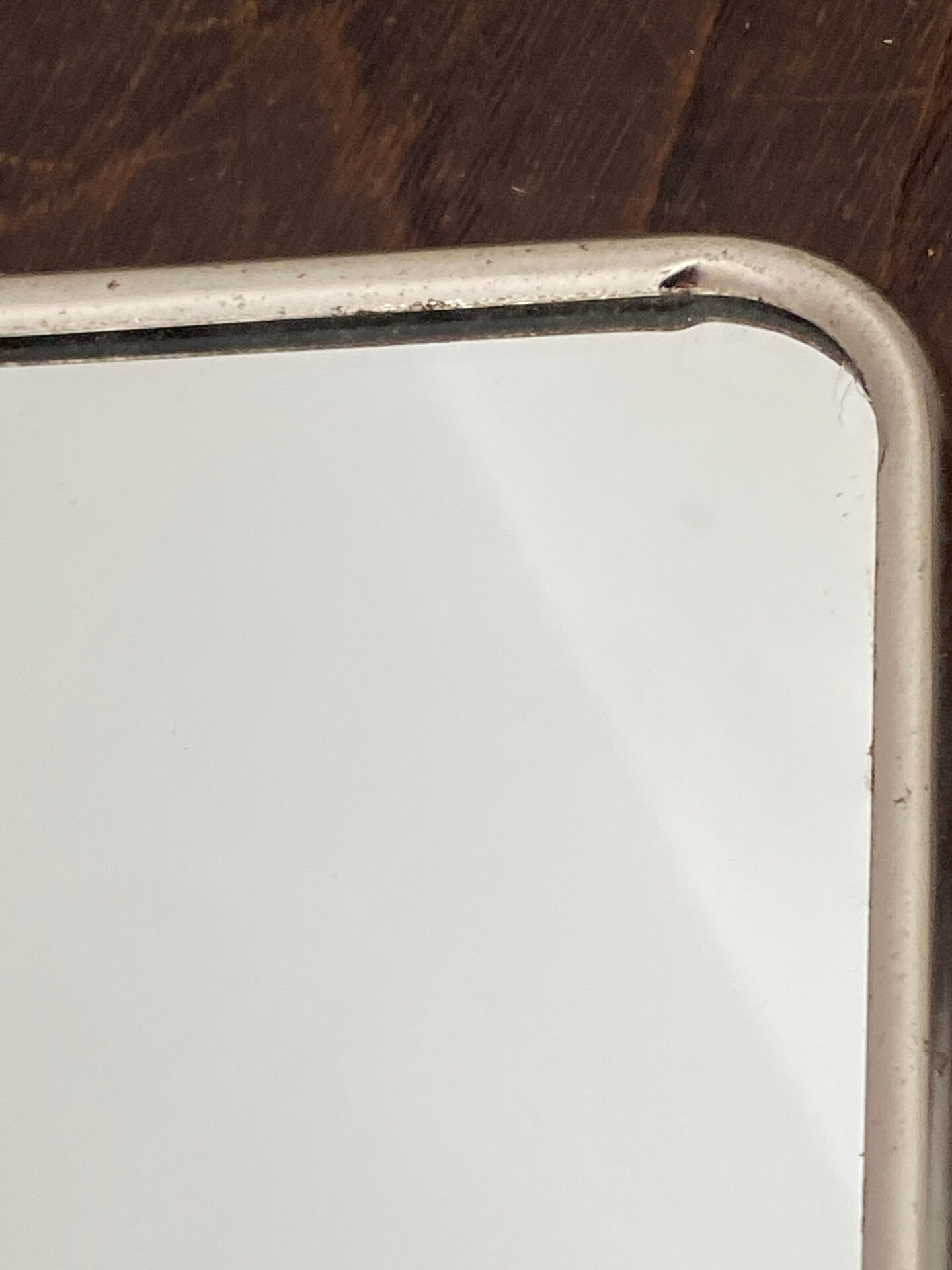 Silver-plated wall-mounted barber mirror