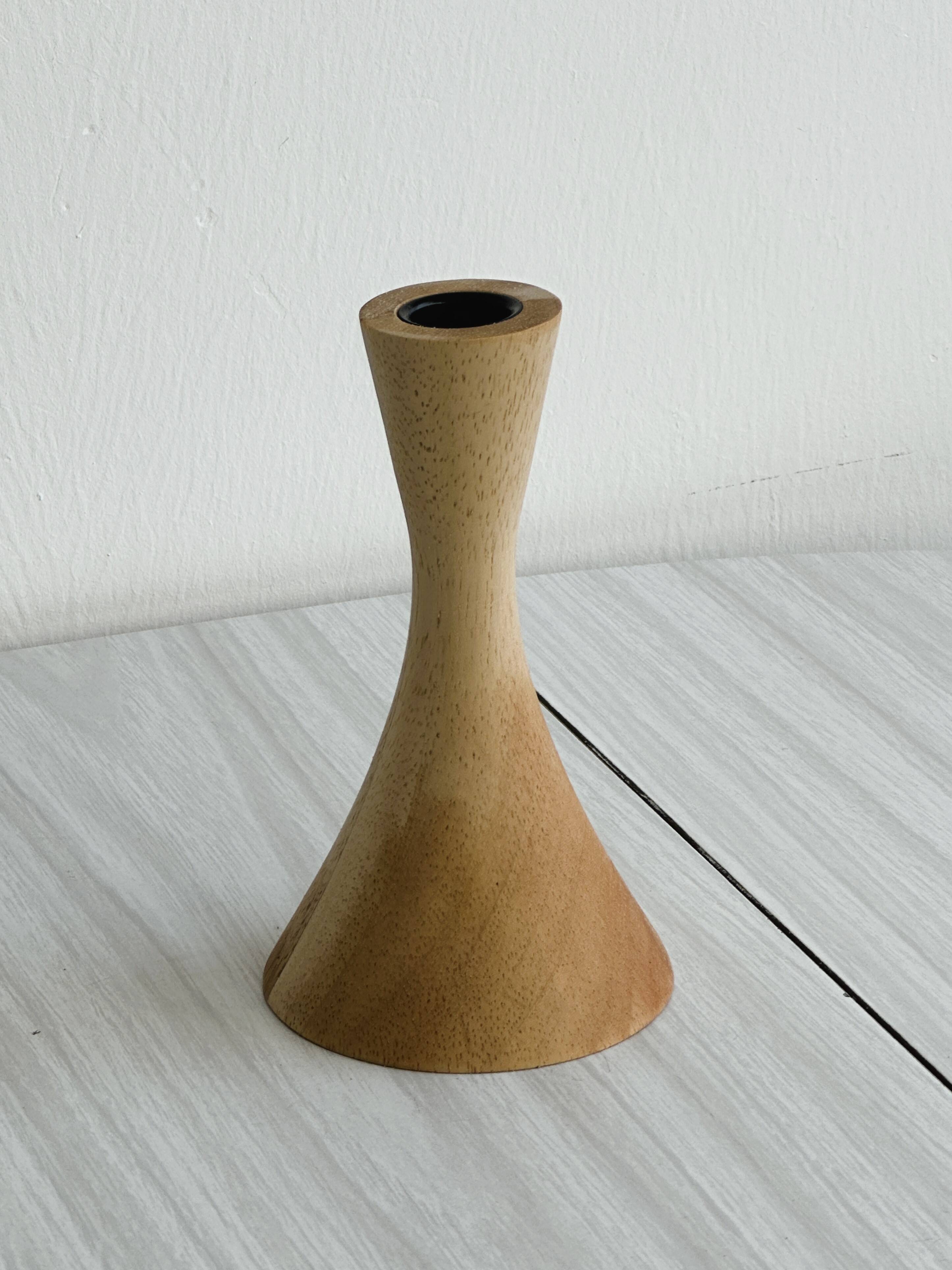 Wooden candle holder.