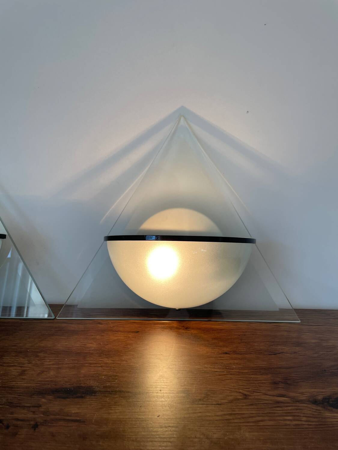 Pair of Illo wall lamps for Lamperti, 1980s, made in Italy
