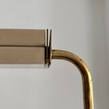 Vintage floor lamp, solid brass and cream lacquered metal, Italy 1970s