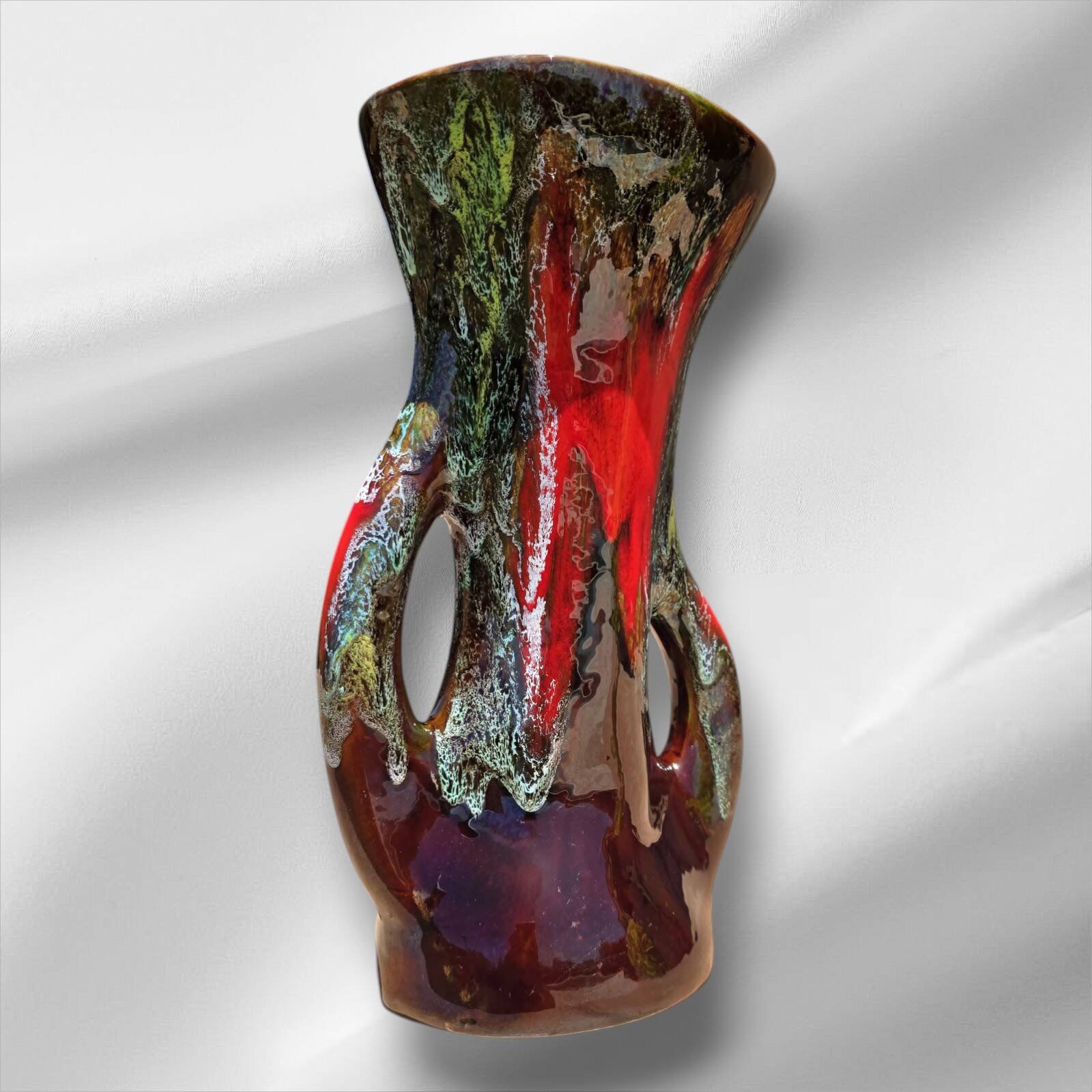 Beautiful abstract ceramic vase from Vallauris, France, 1950s