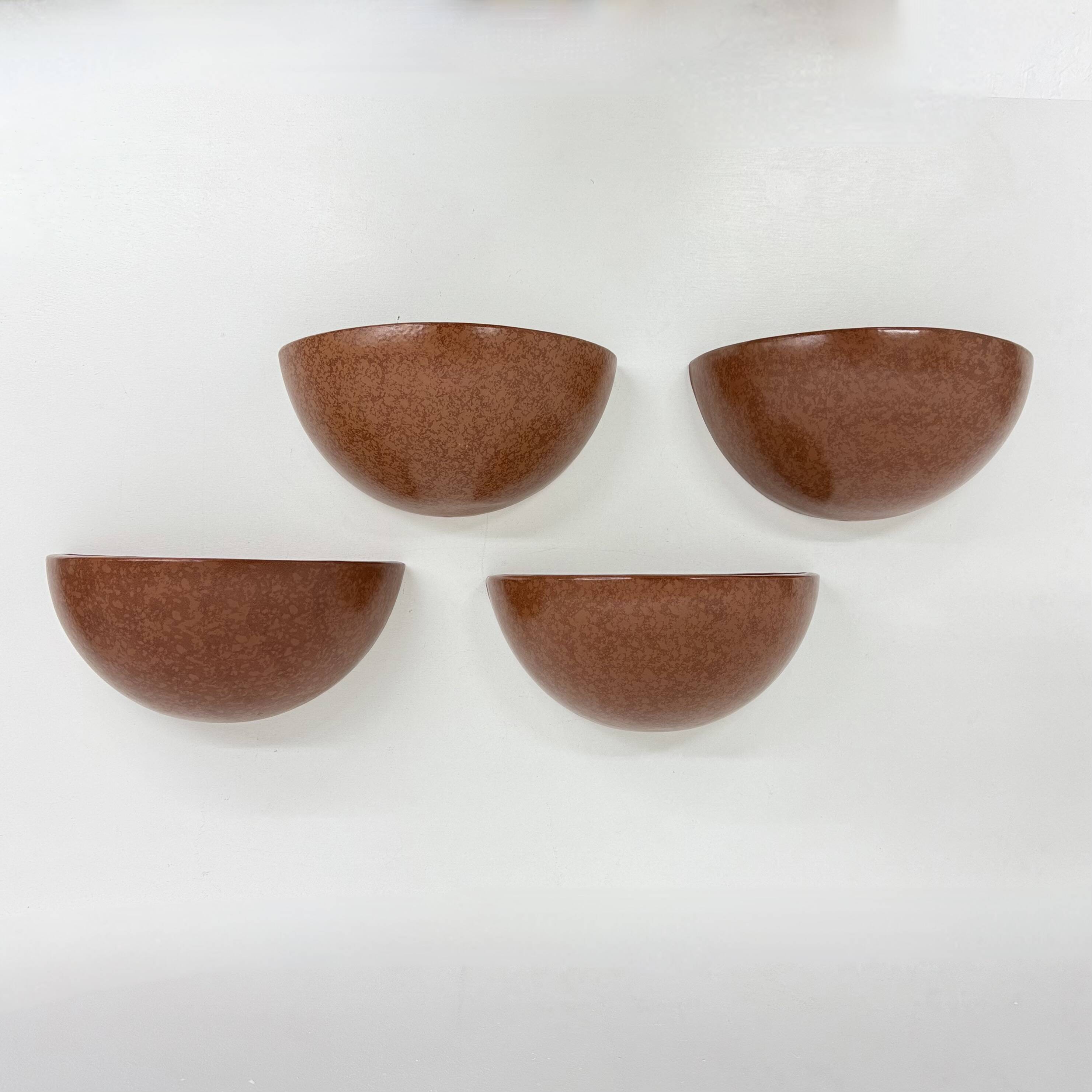 Mid-Century set of 4 ceramic wall lamp sconce , 1970s