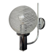Chrome wall light with blown glass from the 1970s.