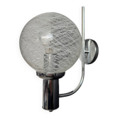 Applique chromée verre soufflé années 70