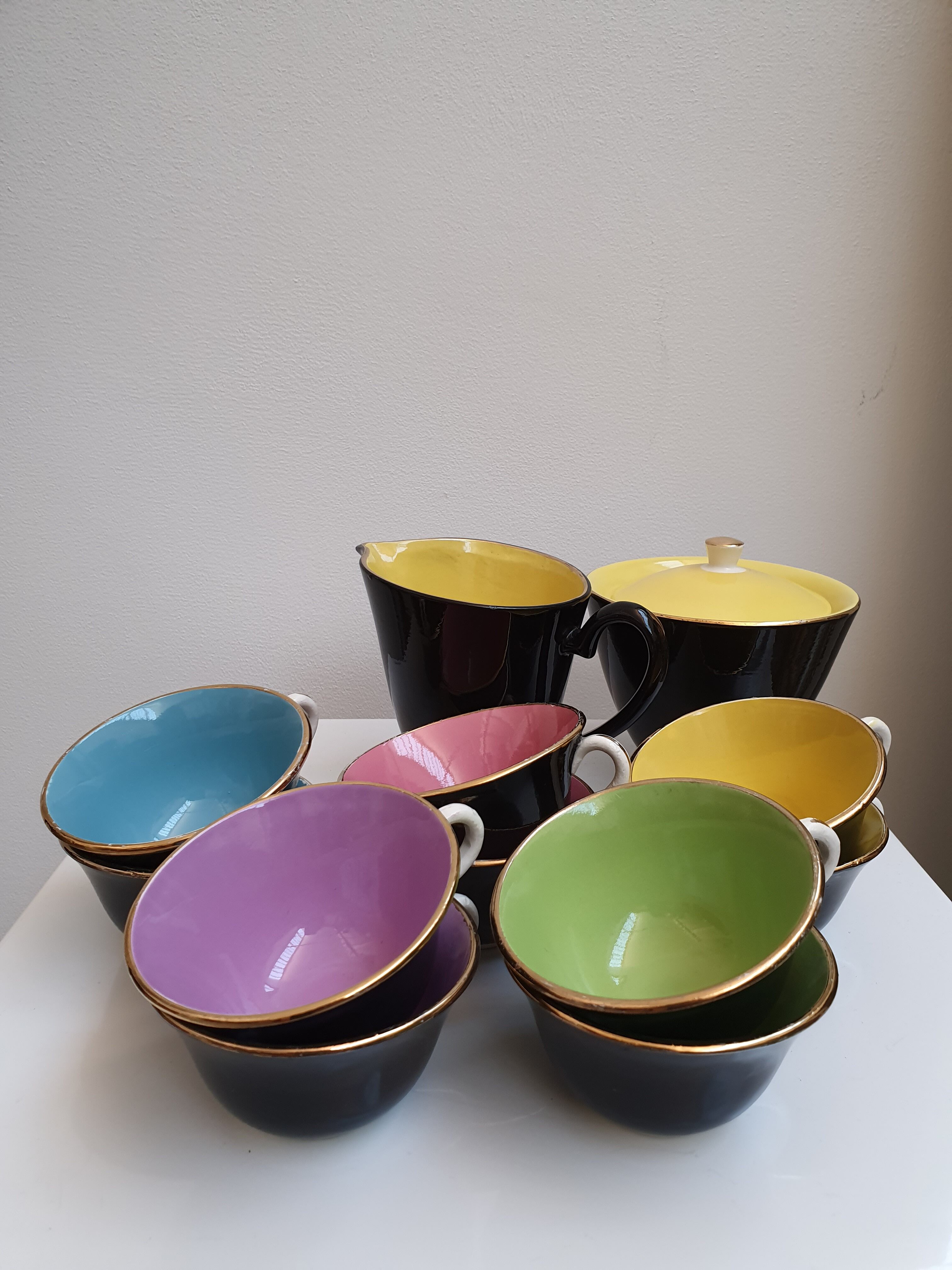 Black 60s coffee service Digoin - Sarreguemines