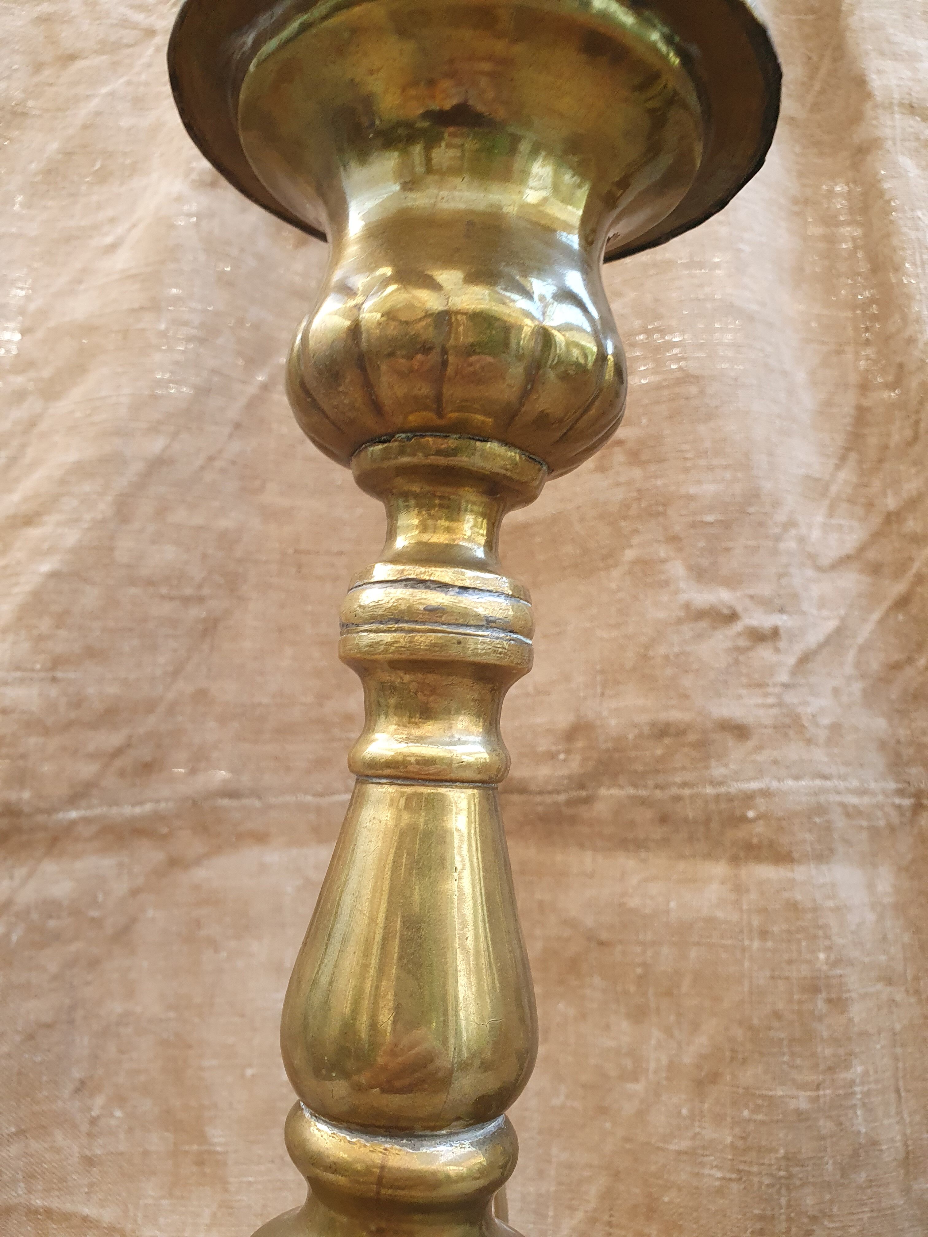 Pair of brass lamps xixème