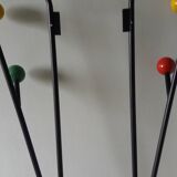 Vestiaire porte manteau boules de billard et miroir style Roger Feraud