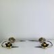 Pair of 1950s wall lights in brass and opaline tulips, Lunel Arlus