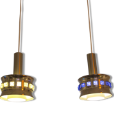 Pair of suspensions Space age around 1970 in Metal Chrome