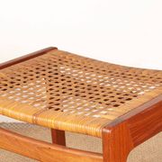 Paire de tabourets Danois en Teck et Cannage par Peter Hvidt 1960.