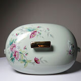 Art Deco style soup tureen with floral decoration, vintage celadon porcelain from Limoges, France.