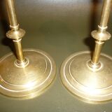 Pair of gilded brass candlesticks