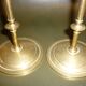 Pair of gilded brass candlesticks