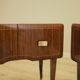 Two Bedside Cabinets, Mahogany Veneer, Italy, 1970s