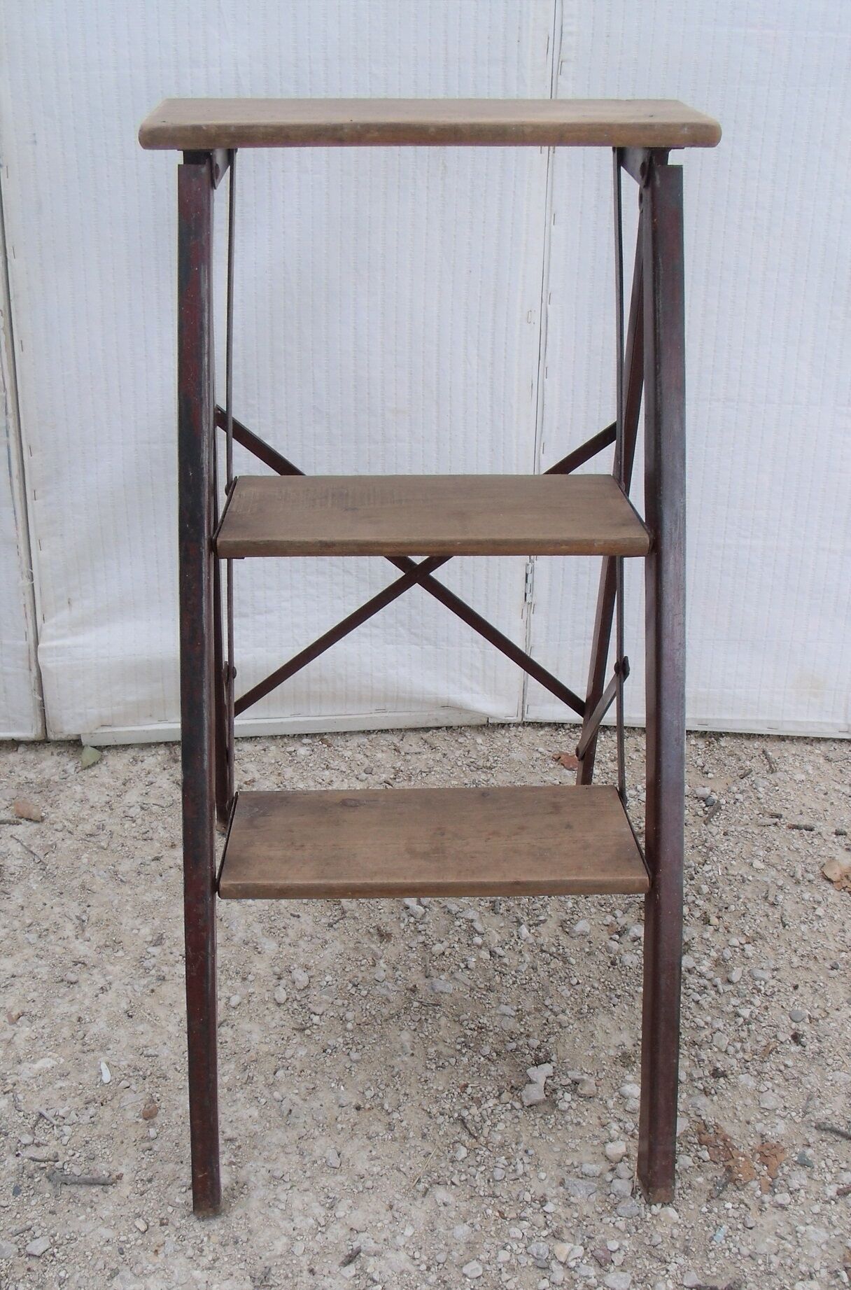 Former stool wood and metal vintage