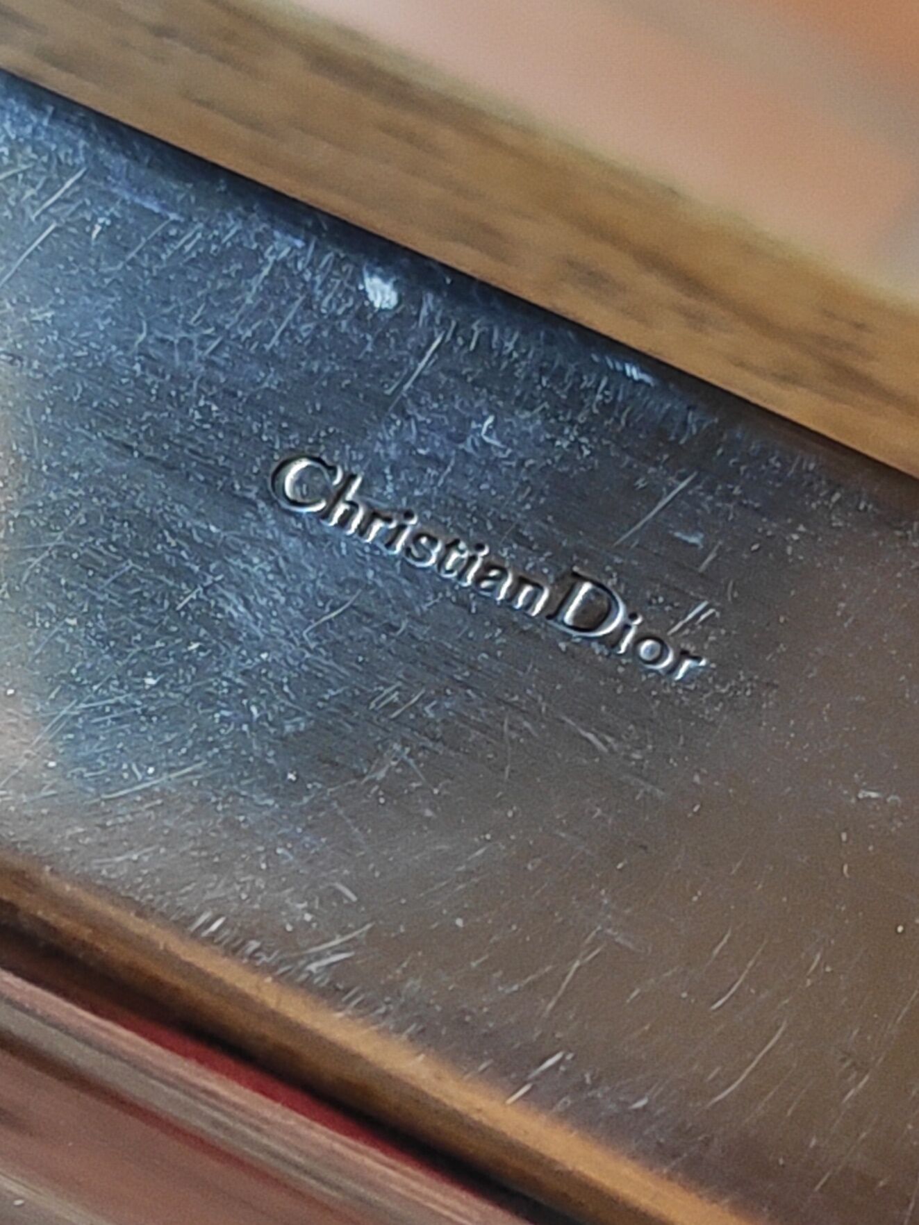 Christian Dior stainless steel/resin and lace serving tray