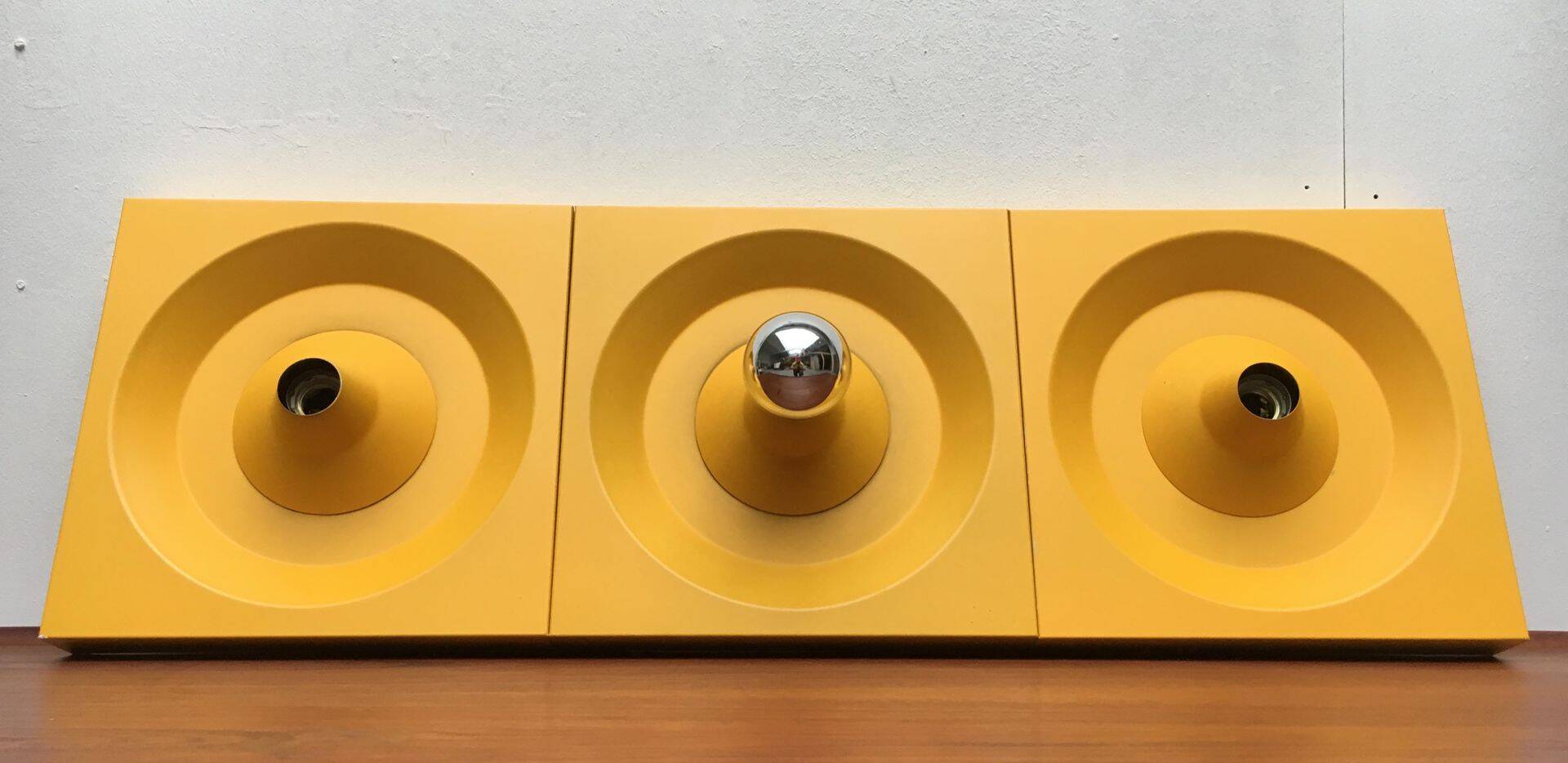 Wall lamp or ceiling light in metal by Klaus Hempel for Kaiser Leuchten, 1970s.