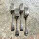 4 silver-plated forks