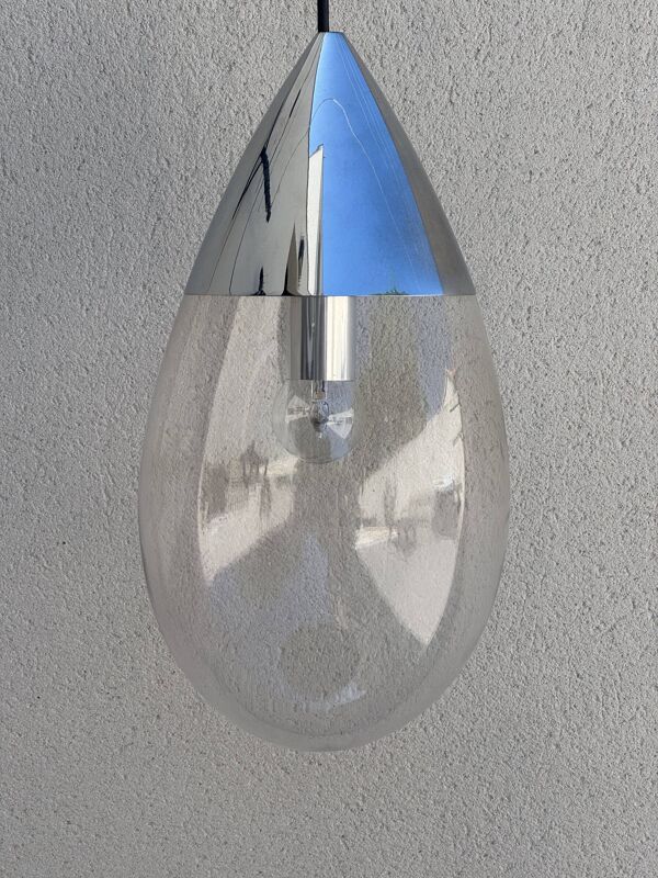 Lustre suspension design Goutte d’Eau – Glashütte Limburg années 70
