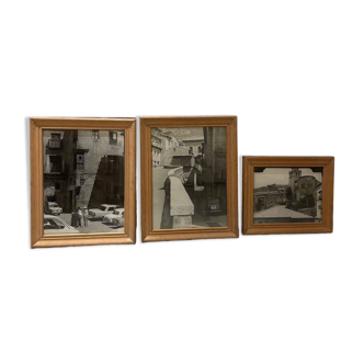 Set of three black and white photos 1950