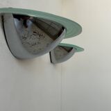 Pair of vintage wall lights, chrome and altuglass, Sweden 1970