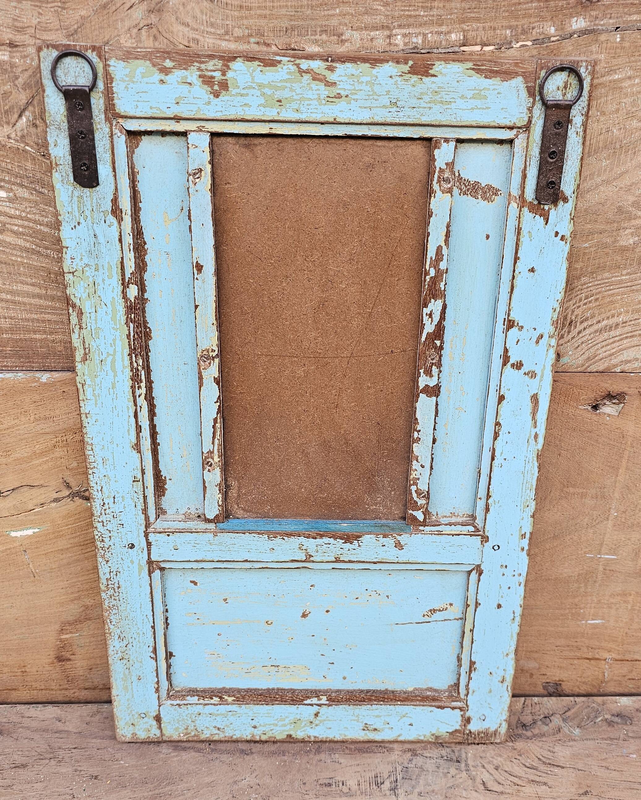 Burmese teak window mirror