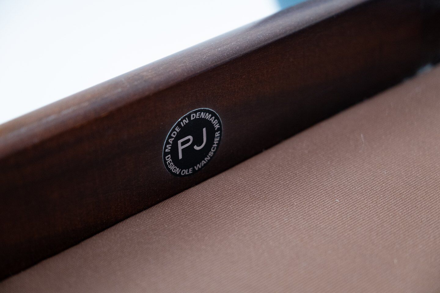 Stool in mahogany designed by Ole Wanscher and manufactured by P. Jeppesen.