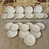 24 vintage L'amandimoise earthenware plates