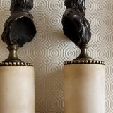 Bronze & Marble Busts of Voltaire and Rousseau