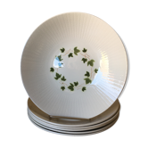 6 hollow plates ceranord earthenware squall pattern