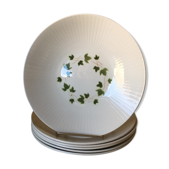 6 hollow plates ceranord earthenware squall pattern