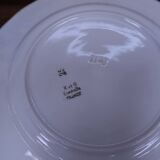 Set of 3 KetG Lunéville plates in blue with fruit patterns