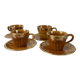 Vintage set of 4 cups and saucers with defects Lunéville Louis XV Honey