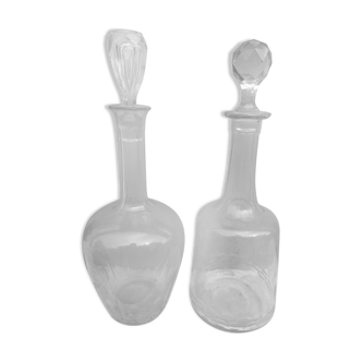 Lot de 2 carafes en verre avec bouchon