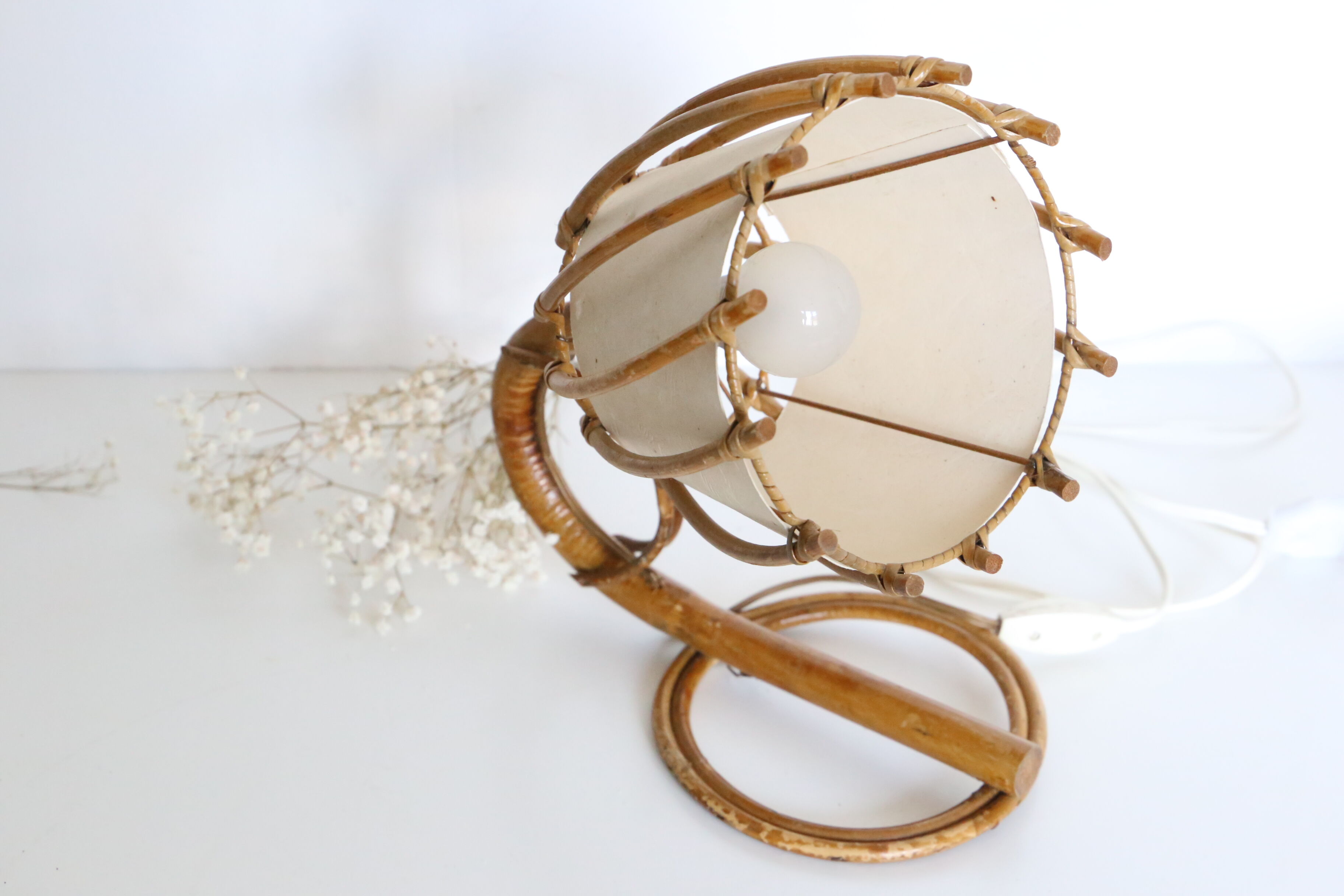 Rattan sconce, vintage