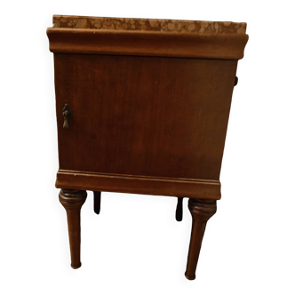 Table chevet de nuit bois dessus mobile marbre
