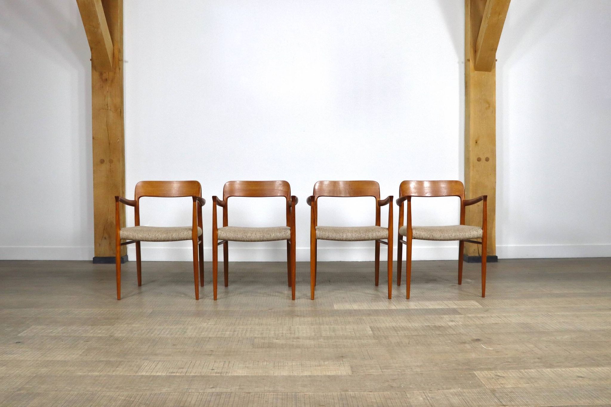 Set Of 4 Model 56 Dining Chairs In Oak By Niels Otto Møller, 1960s
