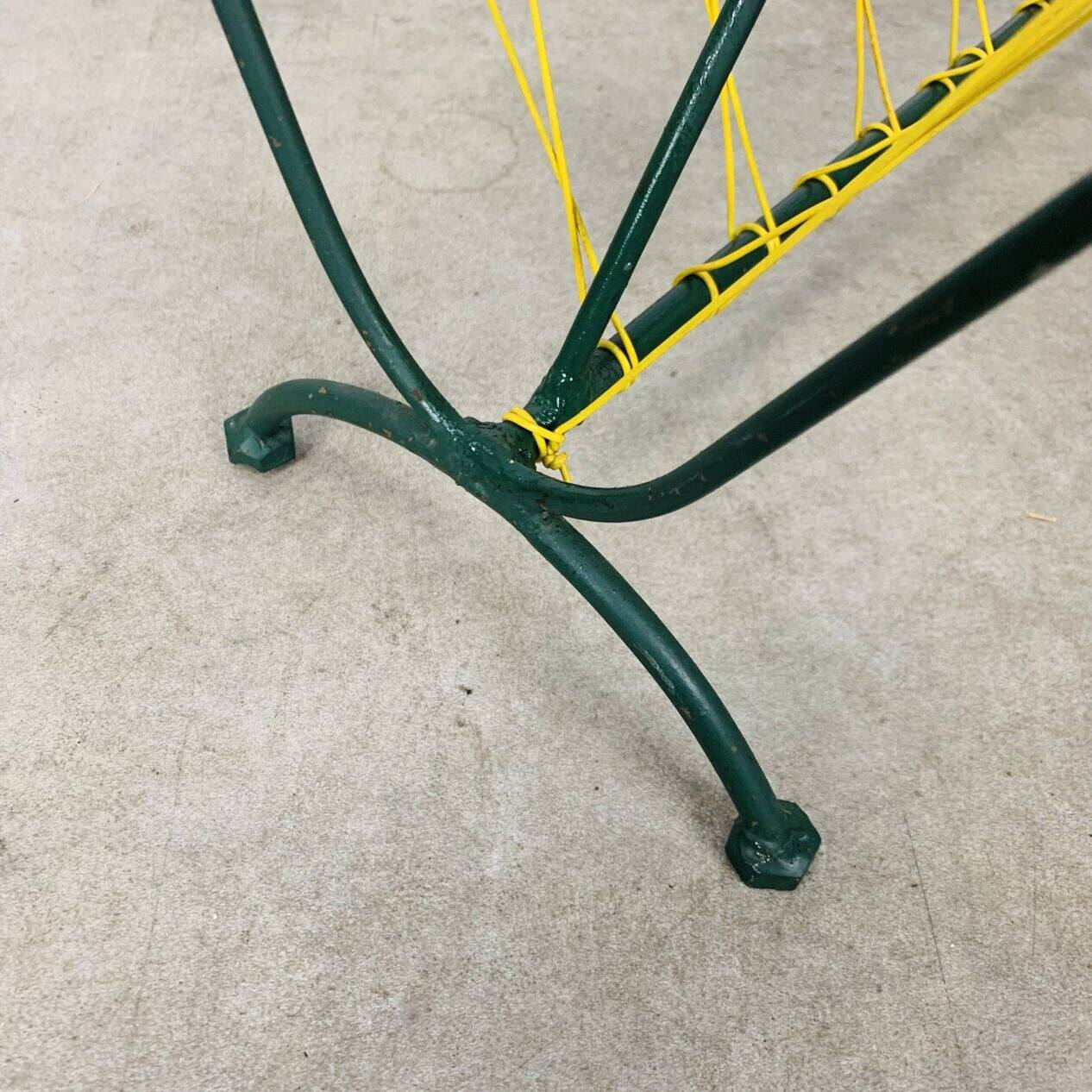 50s metal magazine rack with scoubidou