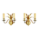 Paire d’appliques en laiton doré, XXe Siècle