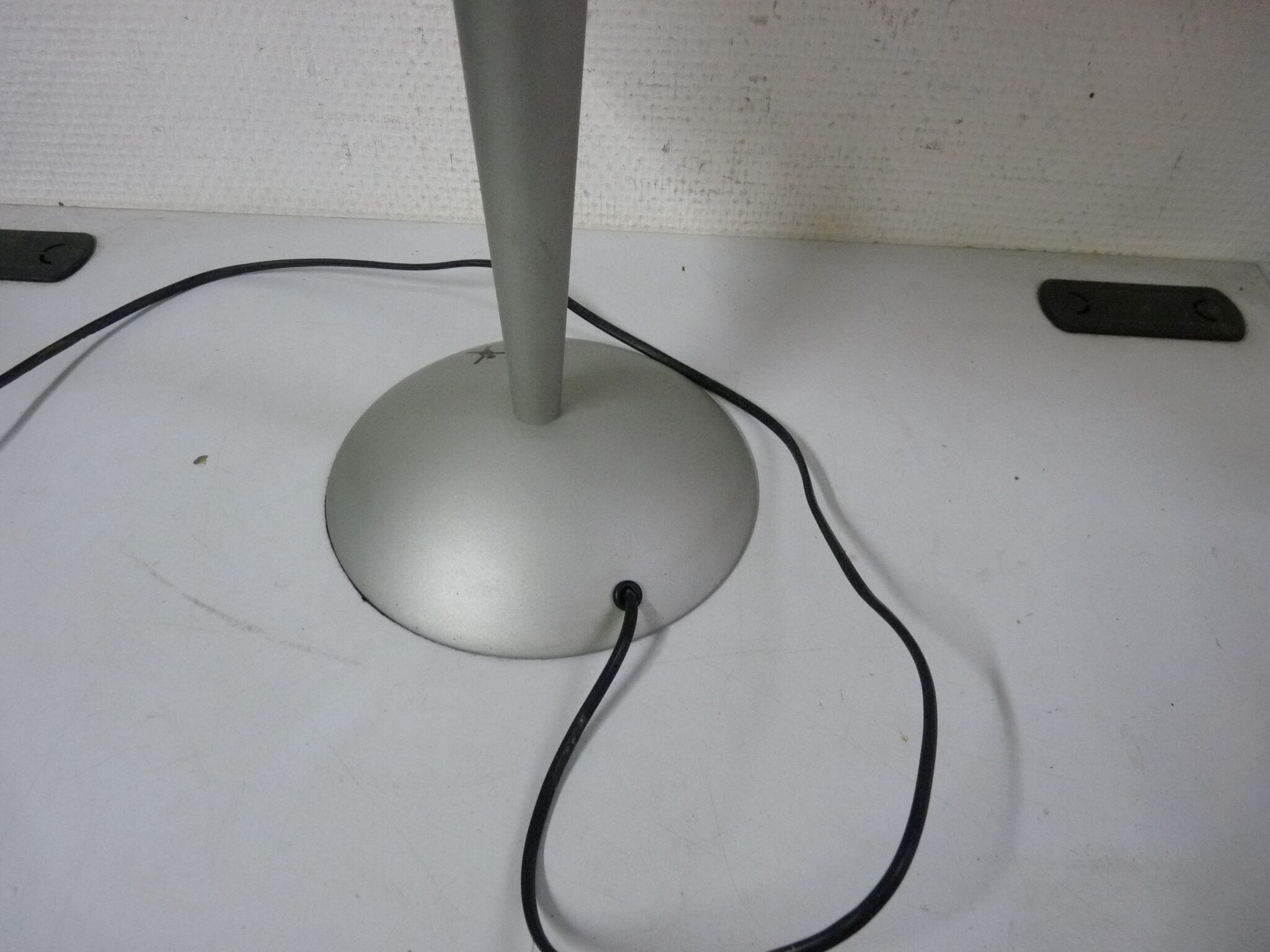 Glass and metal mushroom lamp