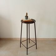 Brutalist high stool from the 1960s in solid steel.