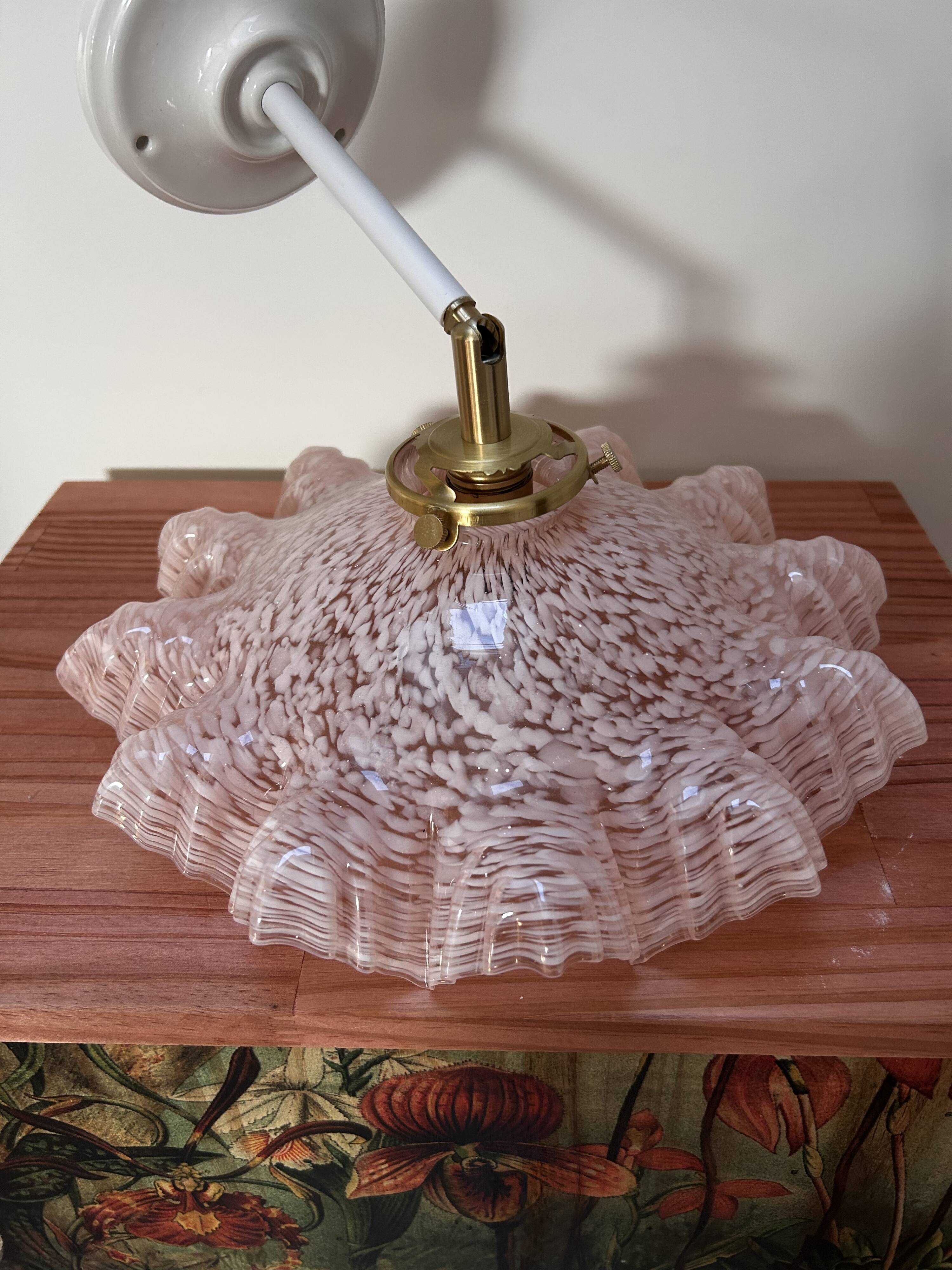 Pink Clichy glass tilting wall light