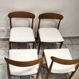 4 vintage Scandinavian teak chairs by Johannes Andersen 1960