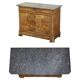 Antique walnut commode from 1860 with a marble top and original key.
