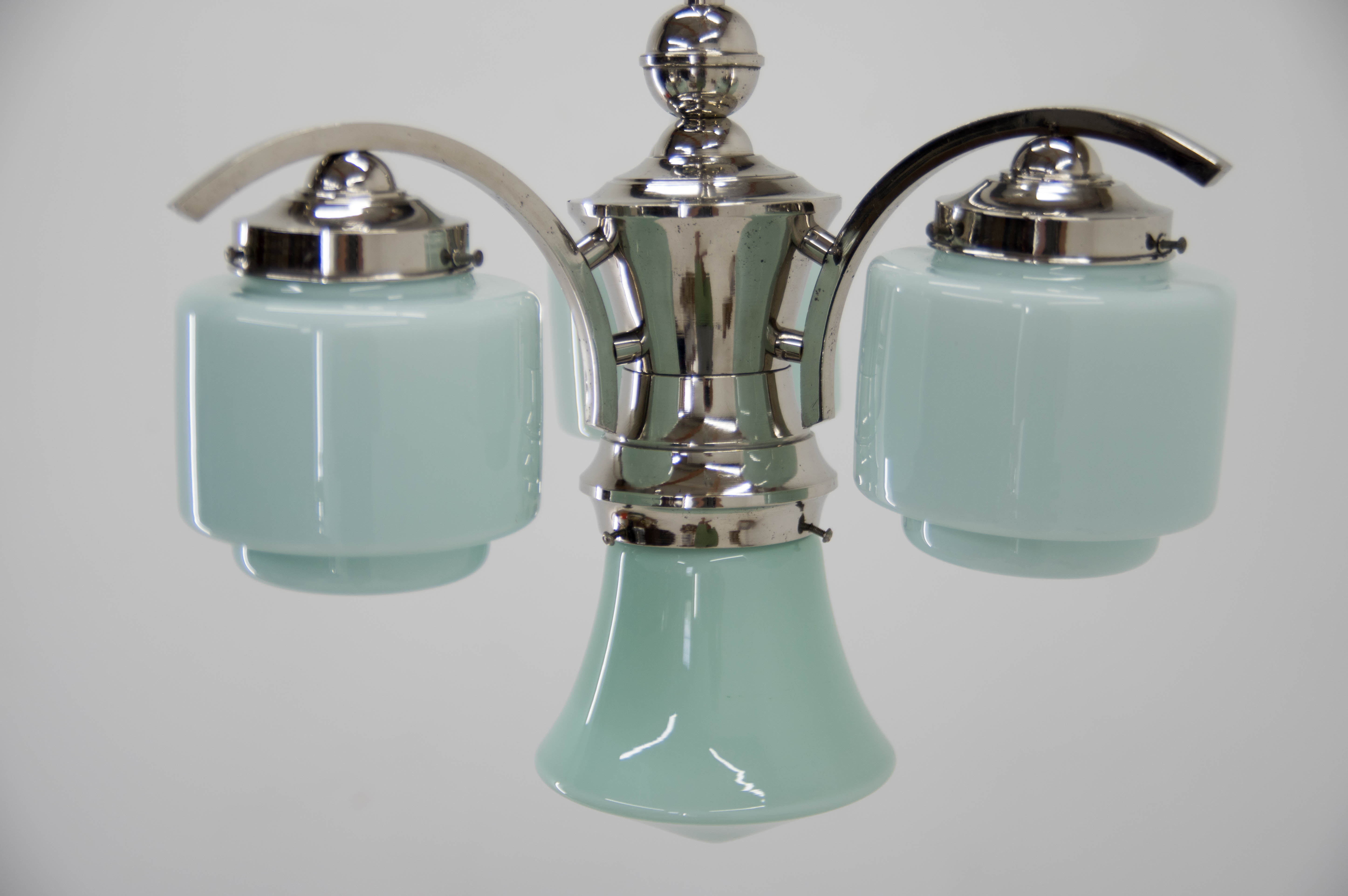Lustre art déco bleu, années 1930