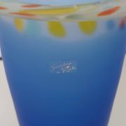 Glass paste vase Signed Sandra Rich