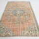 Tapis anatolien ancien orange, vert et bleu