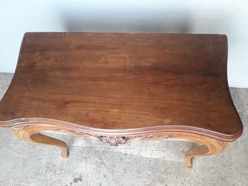 console table st Louis XV mahogany and walnut carved